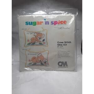 Vintage Columbia Minerva Cross Stitch Idea Kit Forest Friend Door Sign Koala